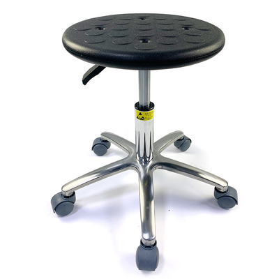 Round Anti Static Office Chair Black Four Holes Polyurethane With Wheels