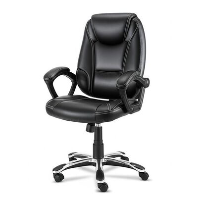 Swivel PU Office Chair Offering 18 Inches Seat Depth and Lumbar Support Suitable for Professional Work Environments