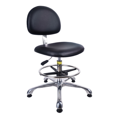 Indoor Industrial Work PU Leather Chair Cleanroom ESD Saddle Leather Desk Chair