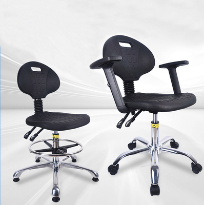 360mm Back Esd Lab Pu Leather Armchair Anti Static Esd Office Chairs Backrest With Armrest