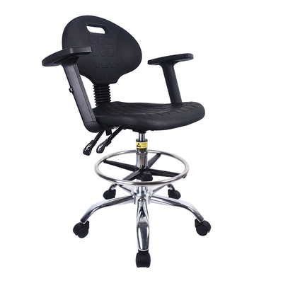 360mm Back Esd Lab Pu Leather Armchair Anti Static Esd Office Chairs Backrest With Armrest