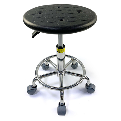 Round Anti Static Office Chair Black Four Holes Polyurethane With Wheels