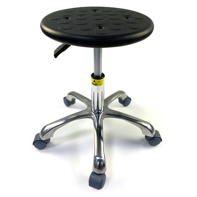 Round Anti Static Office Chair Black Four Holes Polyurethane With Wheels