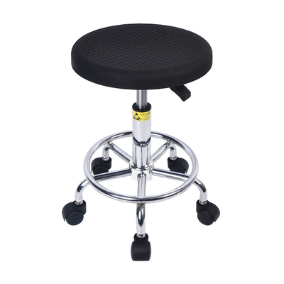 Industrial Pu Soft Lab Swivel Laboratory Lift Esd Safe Chairs With Chrome Footrest