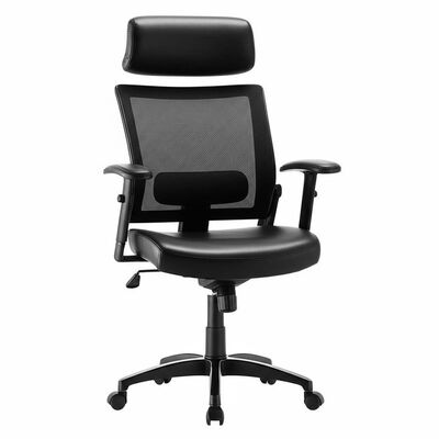 Indoor PU Office Chair Featuring Lumbar Support Adjustable Armrests and Ergonomic Design for Comfortable Work Experience